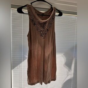 Gimmicks by BKE Tan Lace Tank Top